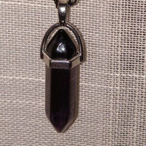 Black onyx pendulum necklace